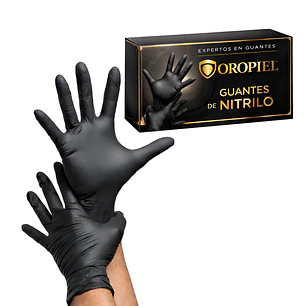 Guantes de nitrilo profesional color negro talla M touch pack 50