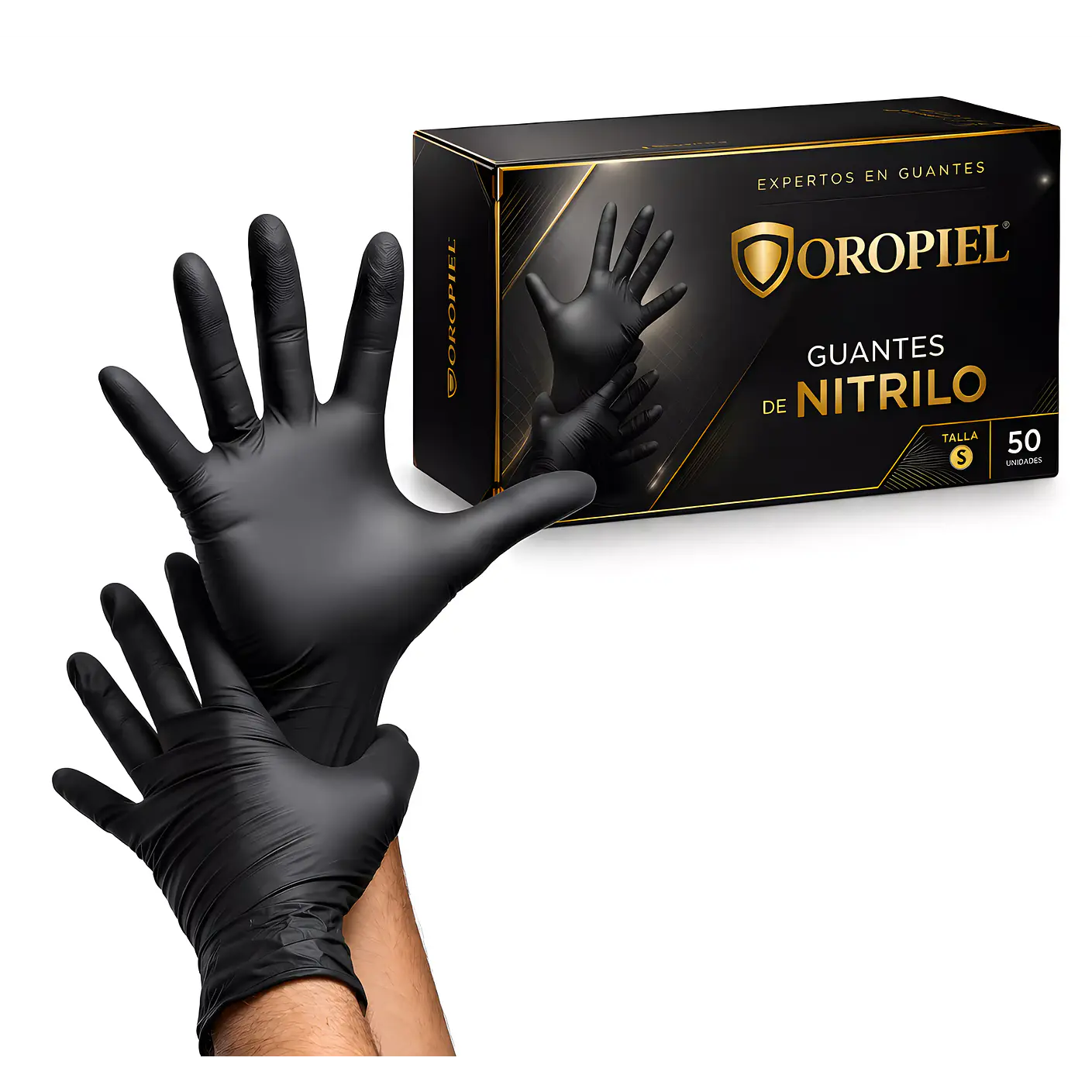 Guantes nitrilo profesional talla S touch color negro pack 50 1
