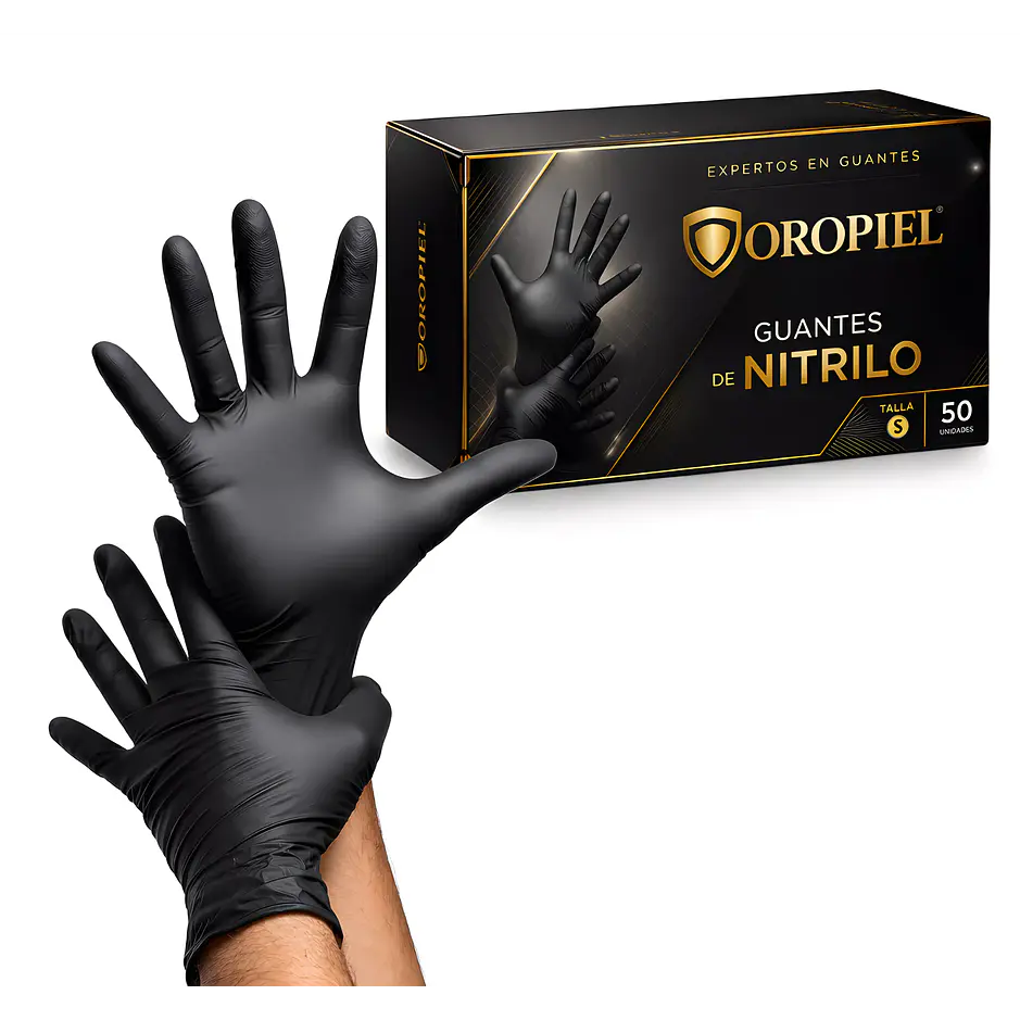 Guantes nitrilo profesional talla S touch color negro pack 50 1