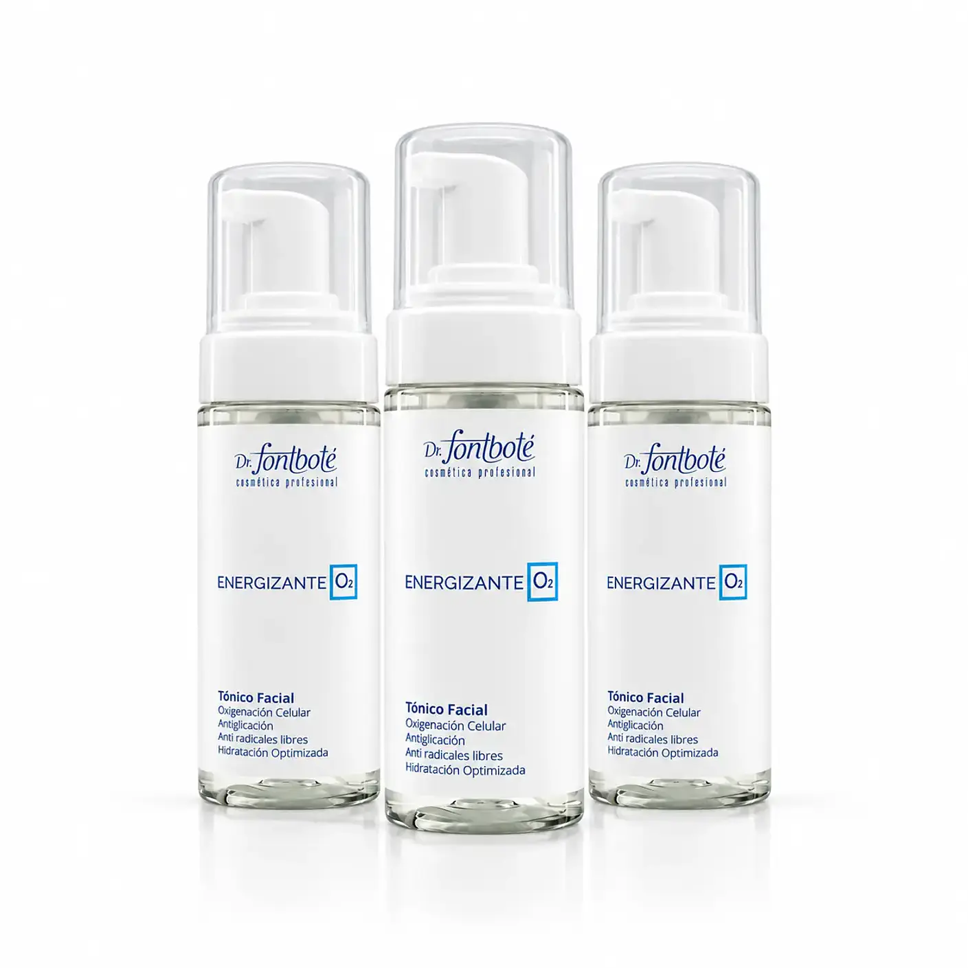 Tónico rostro iluminador natural piel más vitalizada y fresca O2 Fontboté pack 3 1