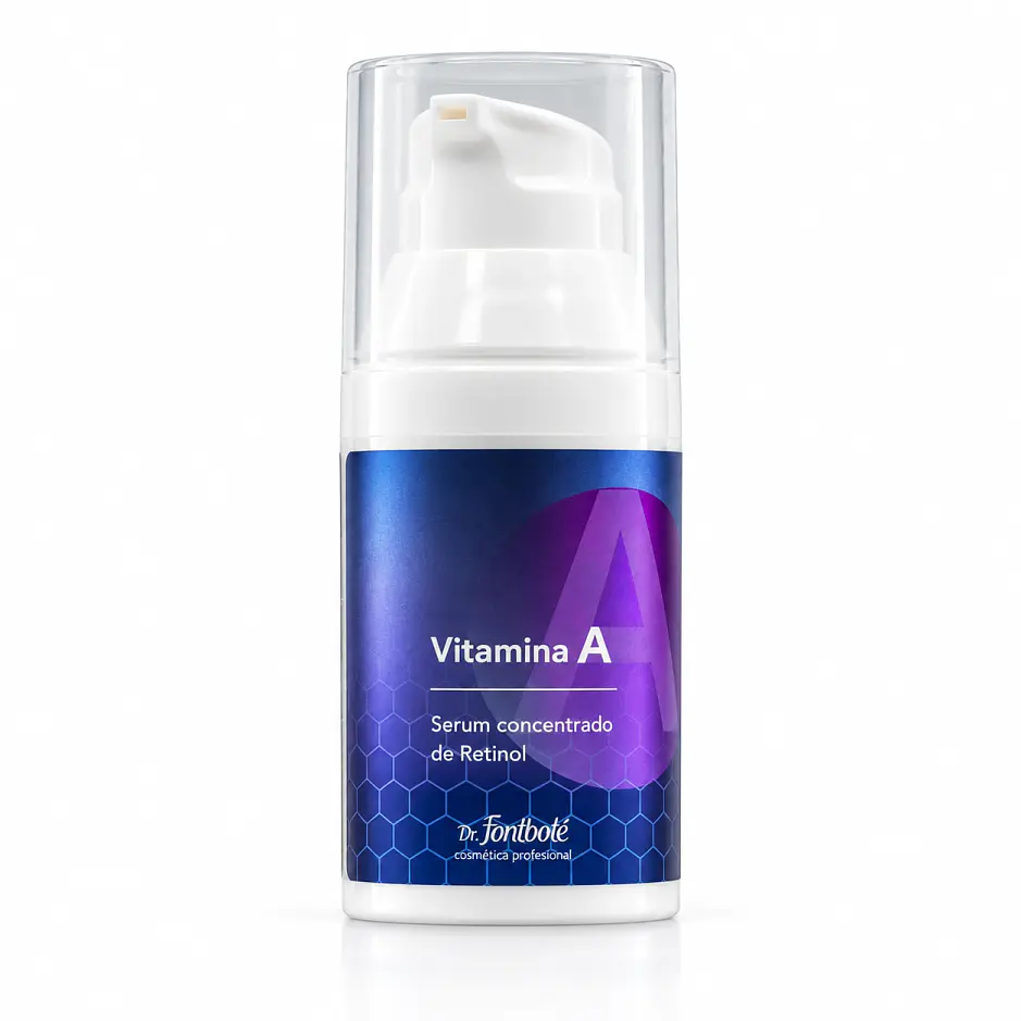 Suero de retinol antiarrugas vitamina A en cápsulas aplicación facial Fontboté 1
