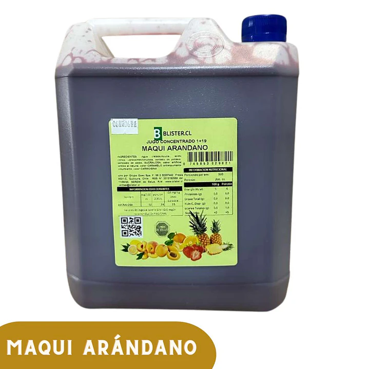 Jugo Concentrado 5 litros Sabor Maqui Arándano 1