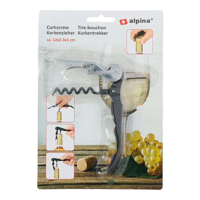[Demo] Saca-Rolhas Garçom Sommelier Inoxidavel/Abs 12 cm 2