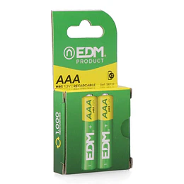 [Demo] Pilha Recarregável Aaa Eco-Series - Hr03 950mah, Ø10,5 x 44,5 mm, 2 Unid.