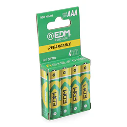 [Demo] Pilha Recarregável Eco-Series Aaa - Hr03 950ma, Ø10,5 x 44,5 mm, 4 Unidades