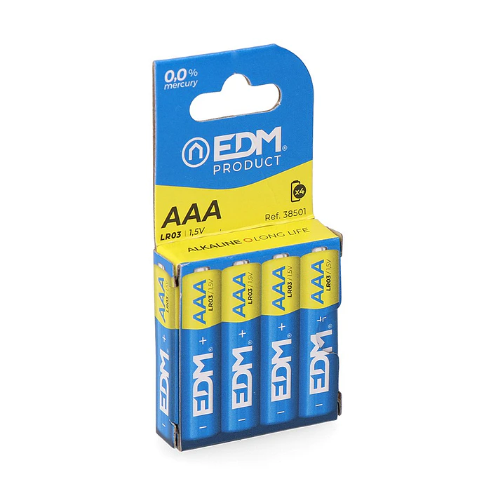[Demo] Pilha Alkalina Power Life Aaa - Lr03 1,5v Ø10,5 x 44,5 mm, Blister 4 Uds 1