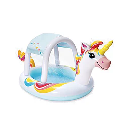 [Demo] Piscina Inflável Infantil em Formato de Unicórnio com Esguicho, 254 x 132 x 109 cm
