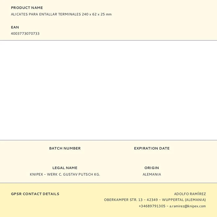 [Demo] Alicates para Cravar Terminais 240 x 62 x 25 mm 2
