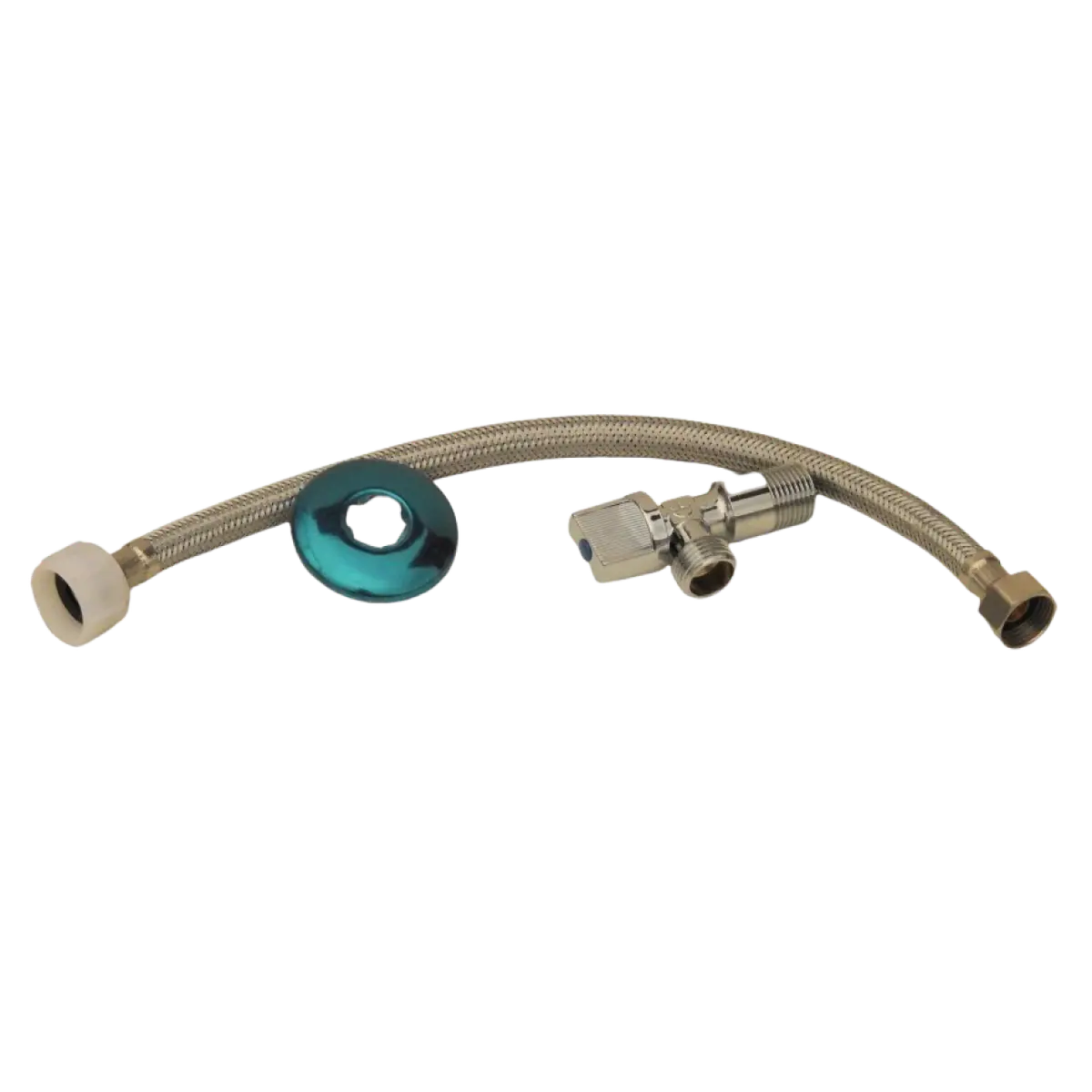 Kit Llave Angular con Flexible 1/2" x 7/8" 35 cm Cromado - 1/2" x 7/8" x 35 cm