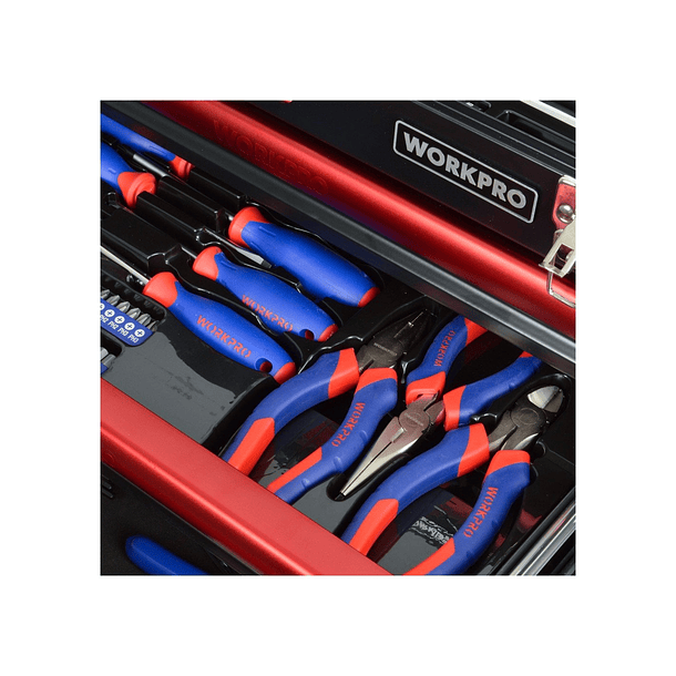 Baúl de Herramientas Metálico 3 Cajones WORKPRO – 408 Piezas 9