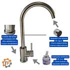 Llave Monomando Lavaplatos Vertical Inoxidable 3