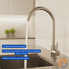 Llave Monomando Lavaplatos Vertical Inoxidable 2