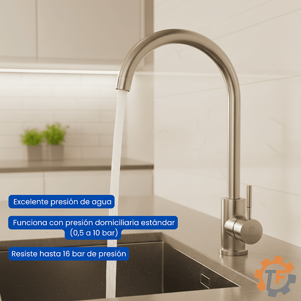 Llave Monomando Lavaplatos Vertical Inoxidable