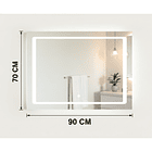 Espejo Rectangular LED 90x70 cm con Luz de Contorno 4