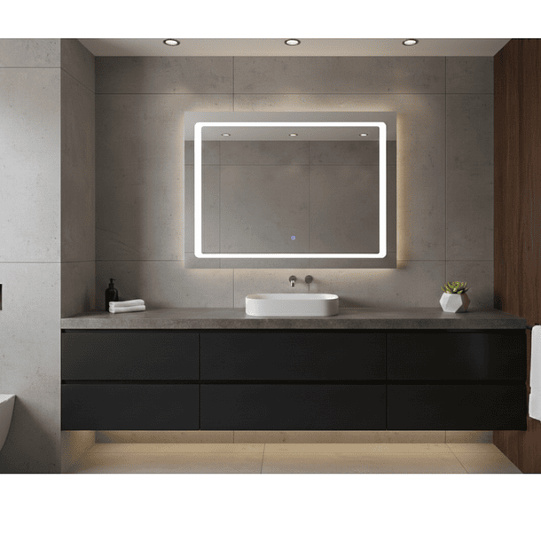 Espejo Rectangular LED 90x70 cm con Luz de Contorno 10