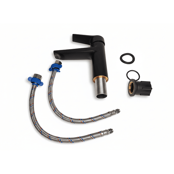 Grifería Negra Baño Monomando Tina Ducha y Lavamanos  Línea Notte – Taumm 17