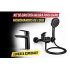 Grifería Negra Baño Monomando Tina Ducha y Lavamanos  Línea Notte – Taumm 1