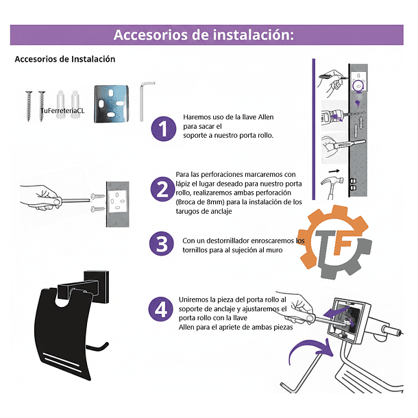 Portarollos Negro Línea Schwarz Porta Papel Higiénico 4