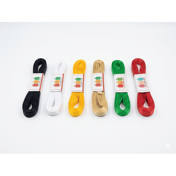 Rollo Cinta Satin Raso Genero 7mm 10 Mts Pack 6 Colores 9