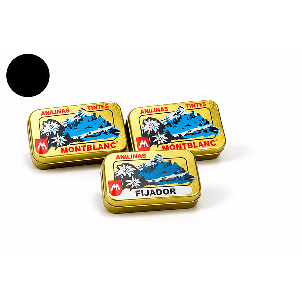 Anilina Montblanc Kit: 2 Colores + 1 Fijador        Original Caja Dorada 1