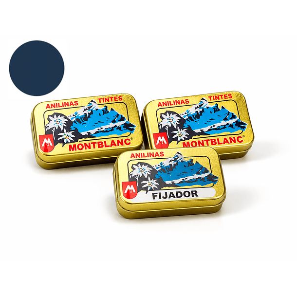 Anilina Montblanc Kit: 2 Colores + 1 Fijador        Original Caja Dorada 5