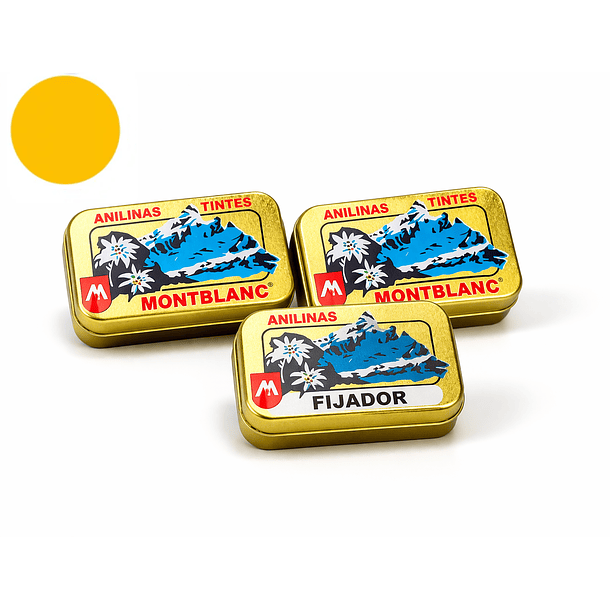 Anilina Montblanc Kit: 2 Colores + 1 Fijador        Original Caja Dorada 9