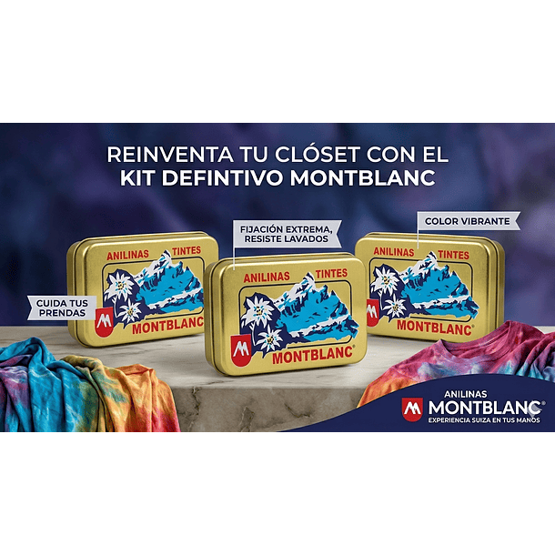 Anilina Montblanc Kit: 2 Colores + 1 Fijador        Original Caja Dorada 11