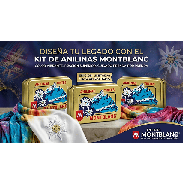 Anilina Montblanc Kit: 2 Colores + 1 Fijador        Original Caja Dorada 13