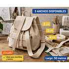 Huincha Mochila Espiga Algodón 50 Mts Anchos: 2, 3 y 4 cms Crudo Natural 4