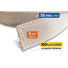 Huincha Mochila Espiga Algodón 50 Mts Anchos: 2, 3 y 4 cms Crudo Natural 6