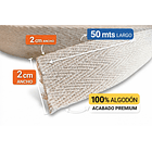 Huincha Mochila Espiga Algodón 50 Mts Anchos: 2, 3 y 4 cms Crudo Natural 7