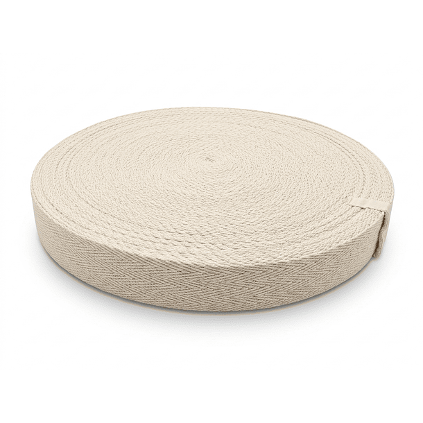 Huincha Mochila Espiga Algodón 50 Mts Anchos: 2, 3 y 4 cms Crudo Natural 13
