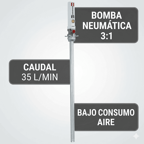 BOMBA NEUMATICA ACEITE SAMOA PM2 3:1 BIDON 205L 354120