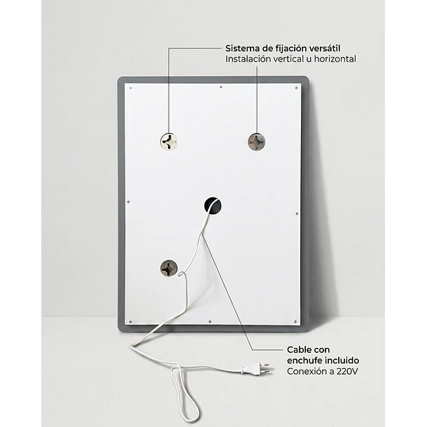 Espejo LED Touch 45x60 cm con Luz Superior e Inferior 5