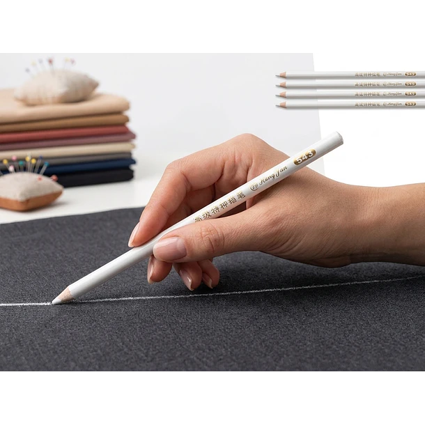 Lápiz Tiza Blanco Para Tela Sastre Pack 10 Costura 1