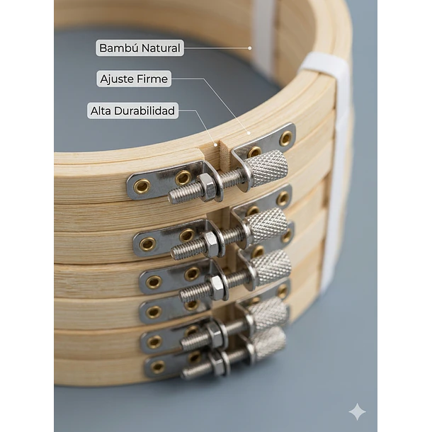 Bastidor de Bordar Madera Redondo 16 cm – Pack 10 Unidades Bambú- COPIA