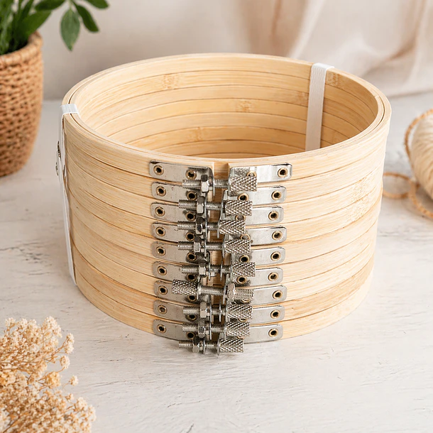 Bastidor de Bordar Madera Redondo 16 cm – Pack 10 Unidades Bambú- COPIA