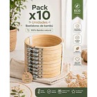 Bastidor de Bordar Madera Redondo 10 cm – Pack 10 Unidades Bambú 1