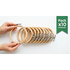Bastidor de Bordar Madera Redondo 10 cm – Pack 10 Unidades Bambú 2