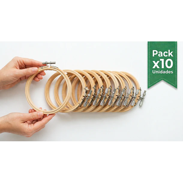 Bastidor de Bordar Madera Redondo 10 cm – Pack 10 Unidades Bambú