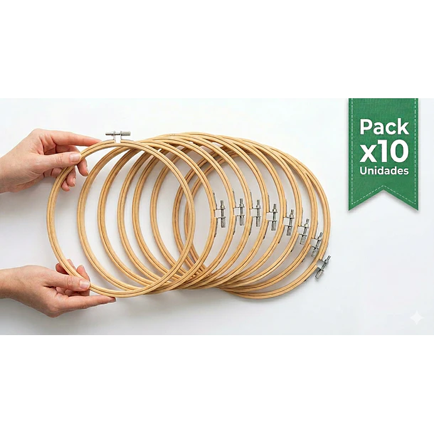 Bastidor de Bordar Madera Redondo 16 cm – Pack 10 Unidades Bambú 4
