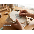 Bastidor de Bordar Madera Redondo 26 cm – Pack 10 Unidades Bambú 3