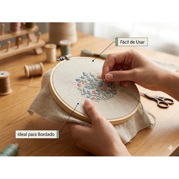 Bastidor de Bordar Madera Redondo 26 cm – Pack 10 Unidades Bambú 3