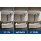 Espejo Rectangular LED Touch 70x100 cm – Luz Posterior con 3 Tonos de Iluminación 3