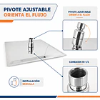 Plato Ducha Cuadrado Acero Inoxidable 25x25 Cms 3