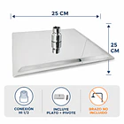 Plato Ducha Cuadrado Acero Inoxidable 25x25 Cms 4
