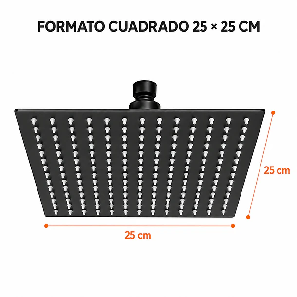 Plato De Ducha Cuadrado 25x25 Negro Acero Inox 4