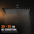 Plato De Ducha Cuadrado 25x25 Negro Acero Inox 6