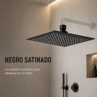 Plato De Ducha Cuadrado 25x25 Negro Acero Inox 10