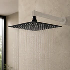 Plato De Ducha Cuadrado 25x25 Negro Acero Inox 13